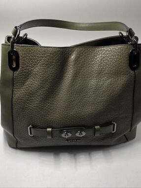 Coach Olive Pebbled Leather Shoulder Bag